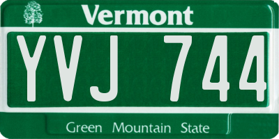 VT license plate YVJ744