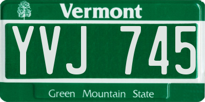 VT license plate YVJ745