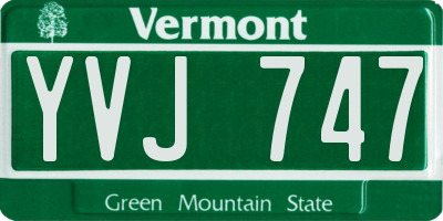 VT license plate YVJ747