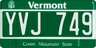 VT license plate YVJ749