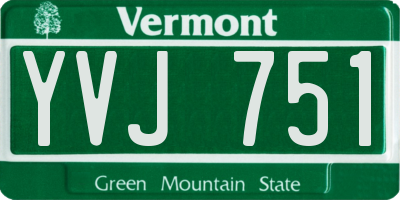 VT license plate YVJ751
