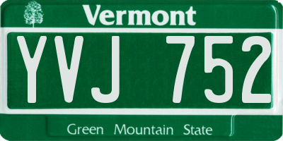 VT license plate YVJ752