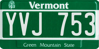 VT license plate YVJ753