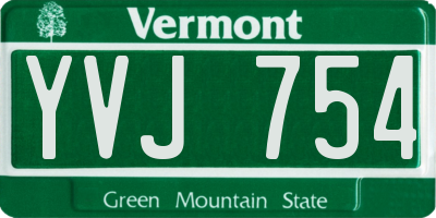 VT license plate YVJ754