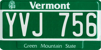 VT license plate YVJ756