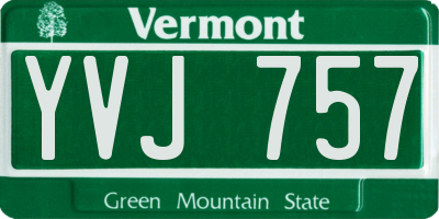 VT license plate YVJ757