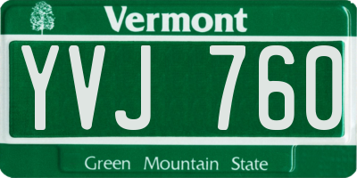 VT license plate YVJ760