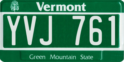 VT license plate YVJ761