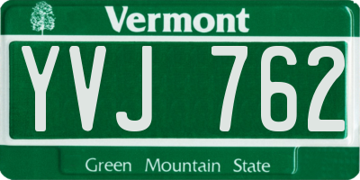 VT license plate YVJ762