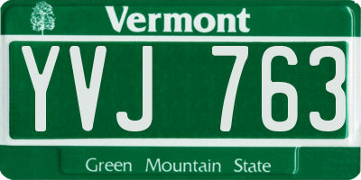 VT license plate YVJ763