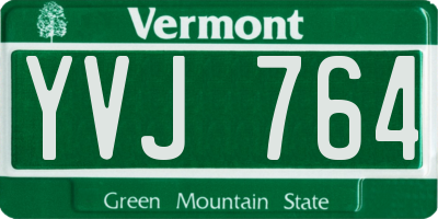VT license plate YVJ764