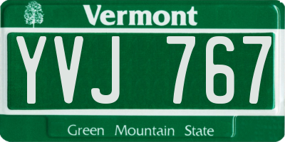 VT license plate YVJ767