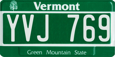 VT license plate YVJ769
