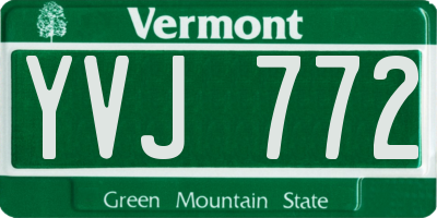VT license plate YVJ772