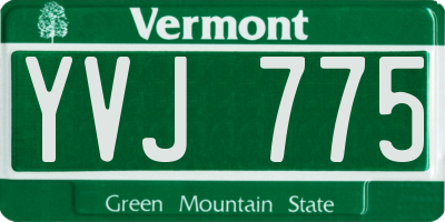 VT license plate YVJ775
