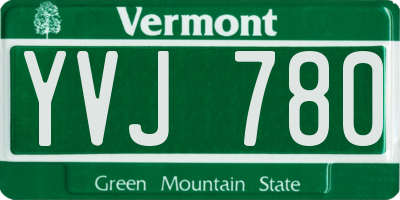 VT license plate YVJ780