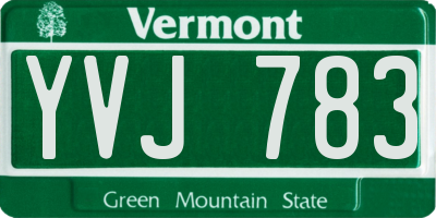 VT license plate YVJ783