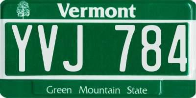 VT license plate YVJ784