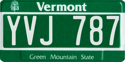 VT license plate YVJ787