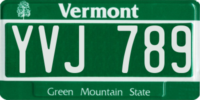 VT license plate YVJ789