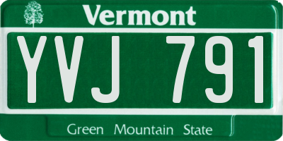 VT license plate YVJ791