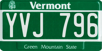VT license plate YVJ796