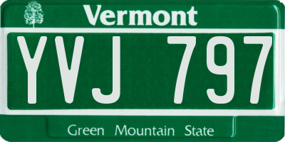 VT license plate YVJ797