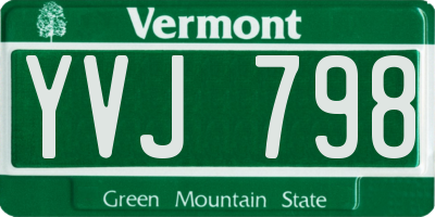 VT license plate YVJ798