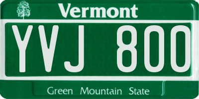 VT license plate YVJ800