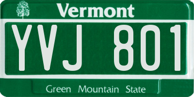 VT license plate YVJ801