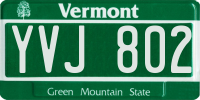 VT license plate YVJ802