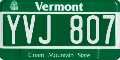 VT license plate YVJ807