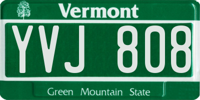 VT license plate YVJ808