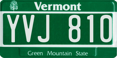 VT license plate YVJ810