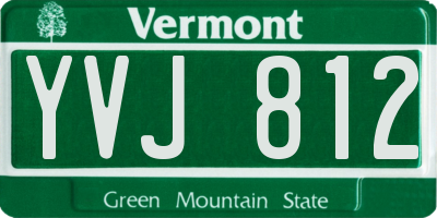 VT license plate YVJ812
