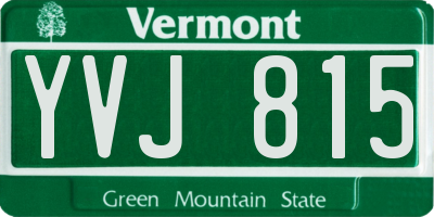 VT license plate YVJ815