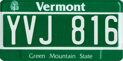 VT license plate YVJ816