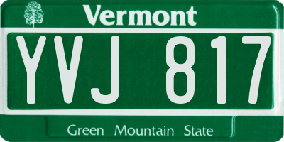 VT license plate YVJ817