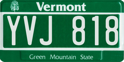 VT license plate YVJ818