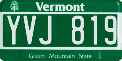VT license plate YVJ819
