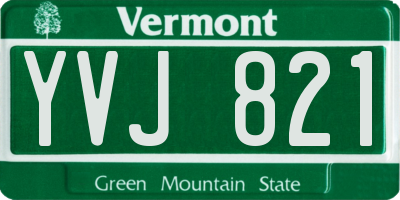 VT license plate YVJ821