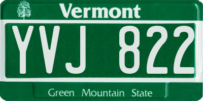 VT license plate YVJ822