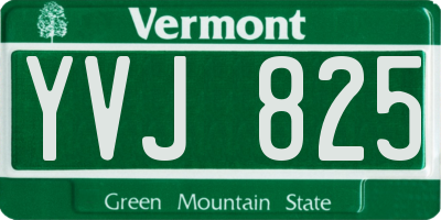 VT license plate YVJ825