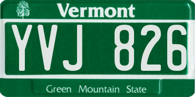 VT license plate YVJ826