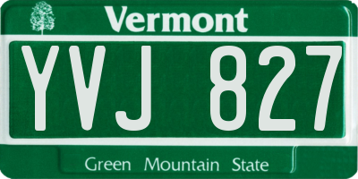 VT license plate YVJ827