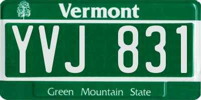VT license plate YVJ831