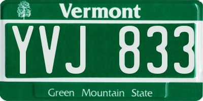 VT license plate YVJ833