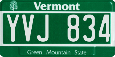 VT license plate YVJ834