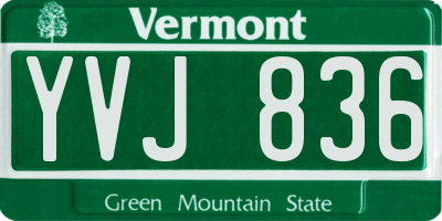VT license plate YVJ836