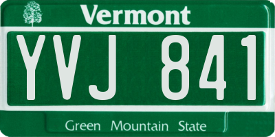 VT license plate YVJ841